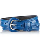 Oscar de la Renta Alligator Skinny Belt - Lyst