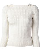 Ralph Lauren Black Label Cable Knit Sweater - Lyst