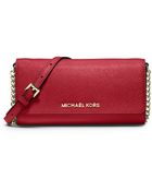 MICHAEL Michael Kors Saffiano Wallet On A Chain - Lyst