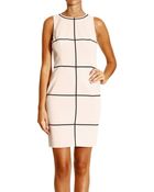 Moschino Cheap & Chic Dress Sleeveless Crepes Wool With Stripes - Lyst