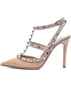 Valentino Rockstud Patent Sling Backs T100 - Lyst