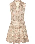 Anna Sui Deco Embroidered Tulle Dress - Lyst