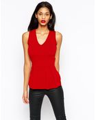 Asos Structured Top With Peplum Detail - Lyst