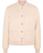 Givenchy Bomber Jacket In Blush Wool-Blend Gabardine - Lyst