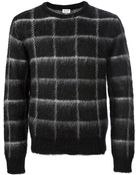 Saint Laurent Checked Sweater - Lyst