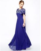 Asos Embellished Sleeve Pleated Maxi - Lyst