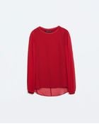 Zara Long-Sleeved Top - Lyst