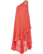 Notte By Marchesa Embellished Silk-Chiffon Midi Dress - Lyst
