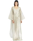 Oscar de la Renta Long-Sleeve Embroidered Caftan - Lyst