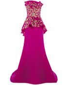Oscar de la Renta Embroidered Fishtail Silk Faille Gown - Lyst
