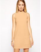 Asos Shift Dress With High Neck - Lyst