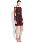 Needle & Thread Sequined Sheer-Sleeved Dress - Lyst