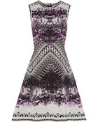 Hervé Léger Flared Bandage-Jacquard Mini Dress - Lyst
