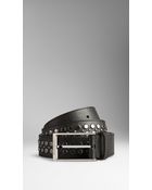 Burberry London Studded London Leather Belt - Lyst