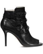 Michael Kors Bryn Open-Toe Leather Ankle Boot - Lyst