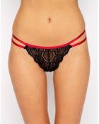 Asos Millie Lace & Satin Thong - Lyst
