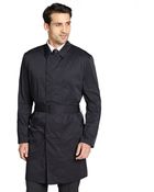Bottega Veneta Black Three Quarter Length Belted Trench Coat - Lyst