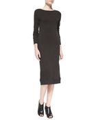 ATM Long-Sleeve Knit Sweatshirt Midi Dress - Lyst