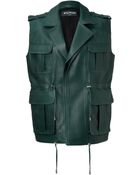 Balmain Leather Cargo Vest - Lyst
