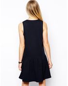 Asos Sweat Dress with Drop Waist Z Applique - Lyst