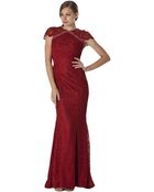 Js Boutique Lace Cap Sleeve Gown - Lyst