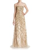 Carolina Herrera Tortoise Cage Embellished Silk Gown - Lyst