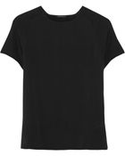 Theory Branza Silk-Paneled Wool-Blend Top - Lyst