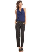 Trina Turk Cowl Neck Blouse - Lyst