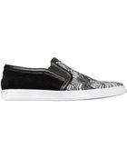 Just Cavalli Printed Canvas & Leather Slip On Sneaker - Lyst