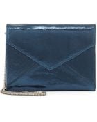 Romy Gold Metallic Leather Flap-Top Wallet - Lyst