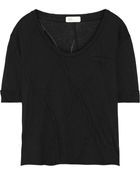Ag Jeans Pointelle-Detailed Cotton And Modal-Blend Jersey T-Shirt - Lyst