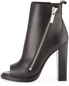 Rachel Zoe Jillian Leather Peep-Toe Bootie - Lyst