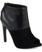 Nine West Meoww Peep Toe Booties - Lyst