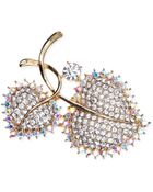 Jones New York Gold-Tone Pavé Double Leaf Pin - Lyst