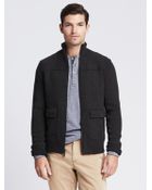 Banana Republic Charcoal Full-Zip Sweater Jacket - Lyst