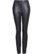 Topshop High-Waisted Leather-Look Trousers - Lyst