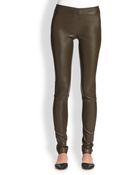 The Row Bonded Leather Pants - Lyst