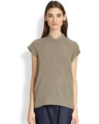 Brunello Cucinelli Silk Button Blouse - Lyst