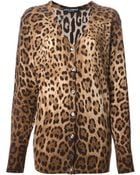 Dolce & Gabbana Leopard Print Cardigan - Lyst