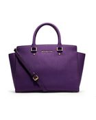 Michael Kors Selma Large Saffiano Leather Satchel - Lyst