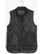 Madewell Reversible Quilted Vest In Plaid - Lyst