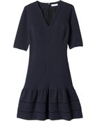 Rebecca Taylor V-Neck Textured Dress - Lyst