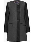 French Connection Carrie Contrast Sleeve Coat - Lyst