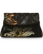 Rochas Hand Painted Velvet Jacquard Candice Clutch - Lyst