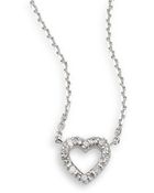 Kc Designs Brilliant Diamond & 14K White Gold Open Heart Necklace - Lyst