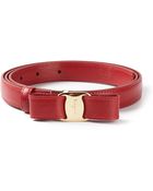 Ferragamo Bow Detail Belt - Lyst