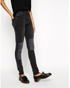 Cheap Monday Second Skin Jeans With Patch Details - Lyst