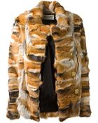 Saint Laurent Multicolor Fox Fur Jacket - Lyst