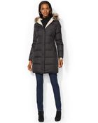 Lauren by Ralph Lauren Faux-Fur-Trim Hooded Down Puffer Coat - Lyst