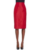Oscar de la Renta Crepe Pencil Skirt - Lyst